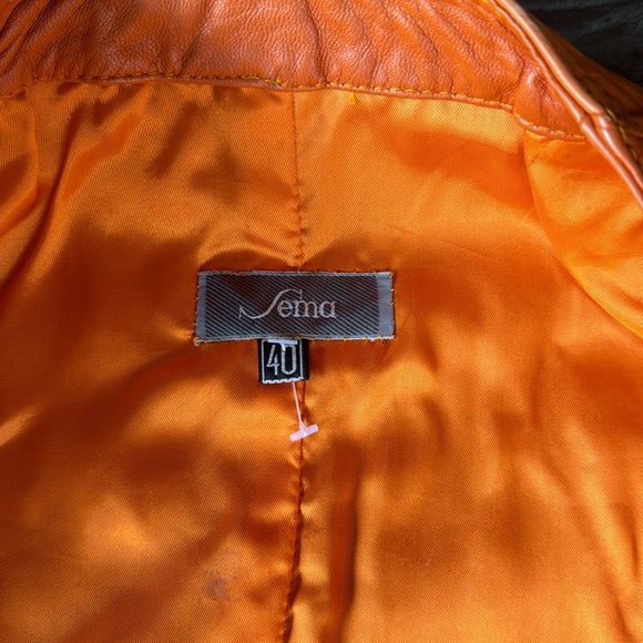 Vintage Sema burnt orange leather suit size 40 - Picture 10 of 16
